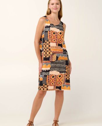 Sleeveless Viscose Summer Printed Dress