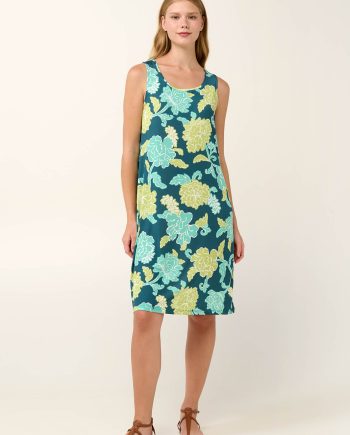 Sleeveless Viscose Summer Dress in Floral Print