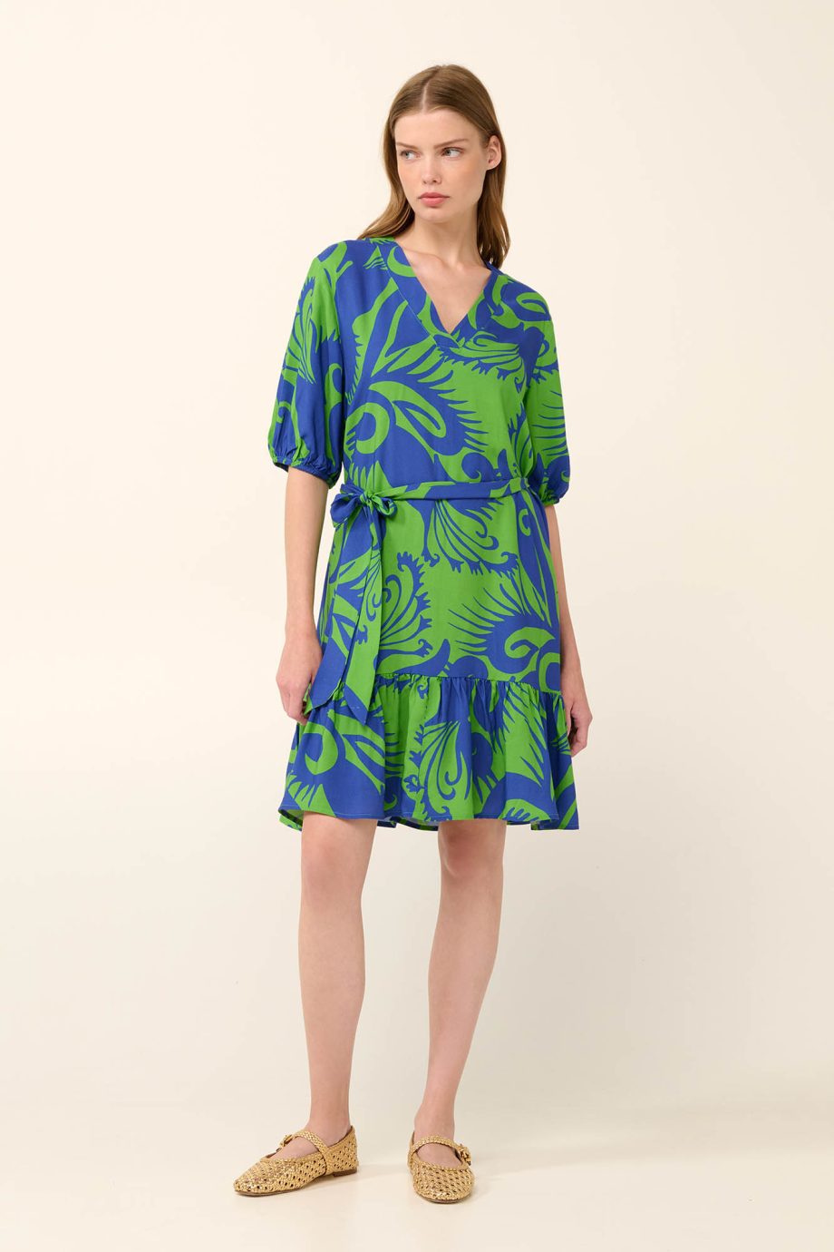 Poplin Summer Dress with Sea Life Print