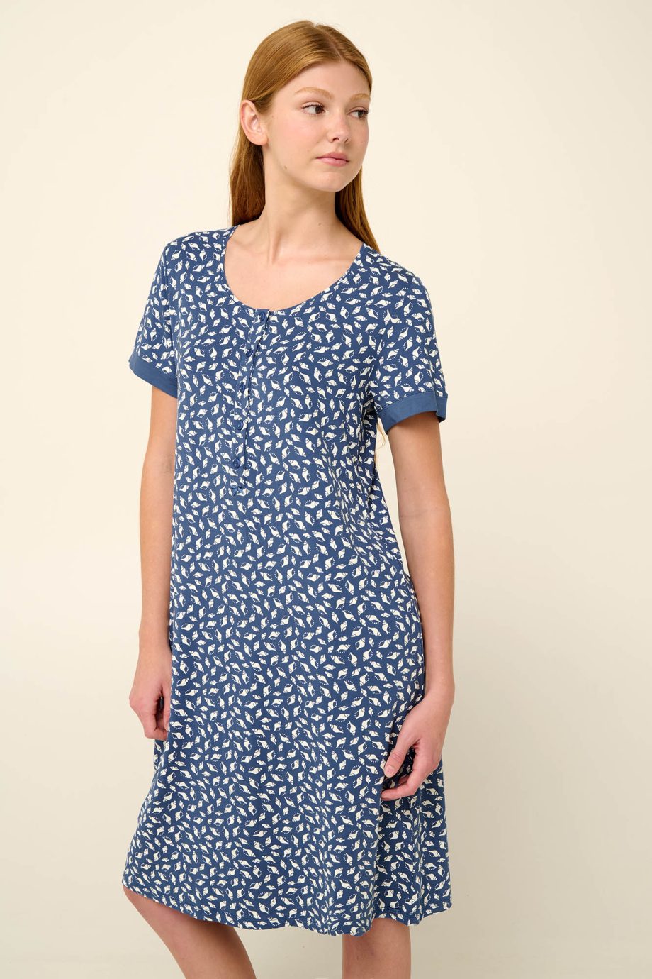 Micromodal Summer Nightgown with Button Placket