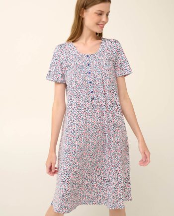 Summer Maternity and Nursing Nightgown with Ruffles