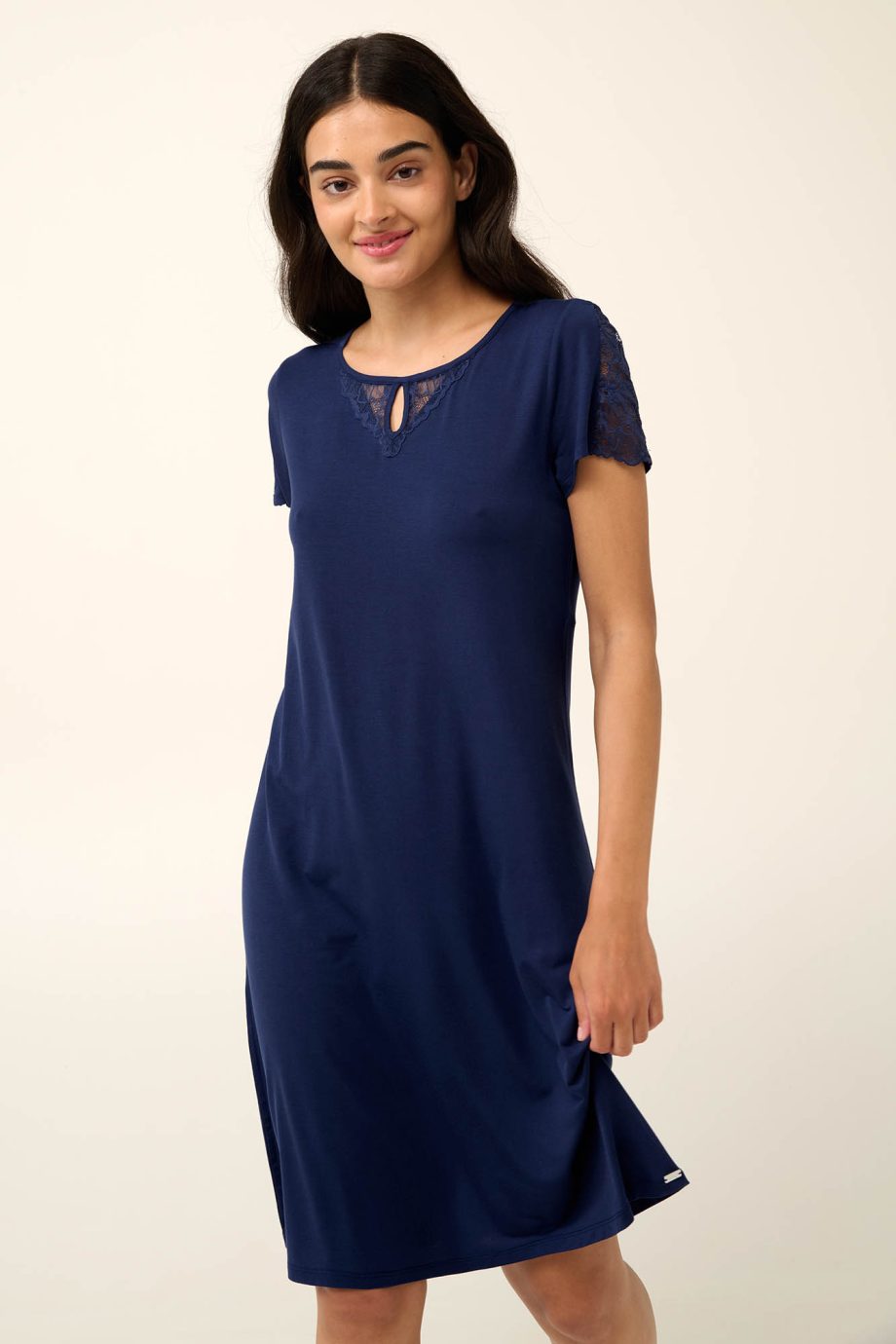 Plain Summer Nightgown with Lace