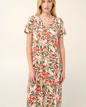 Airy Summer Nightgown with Sicilian Floran Print