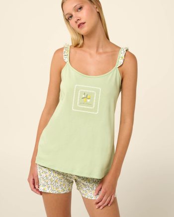 Cotton Babydoll with Citrus Lemonade Print