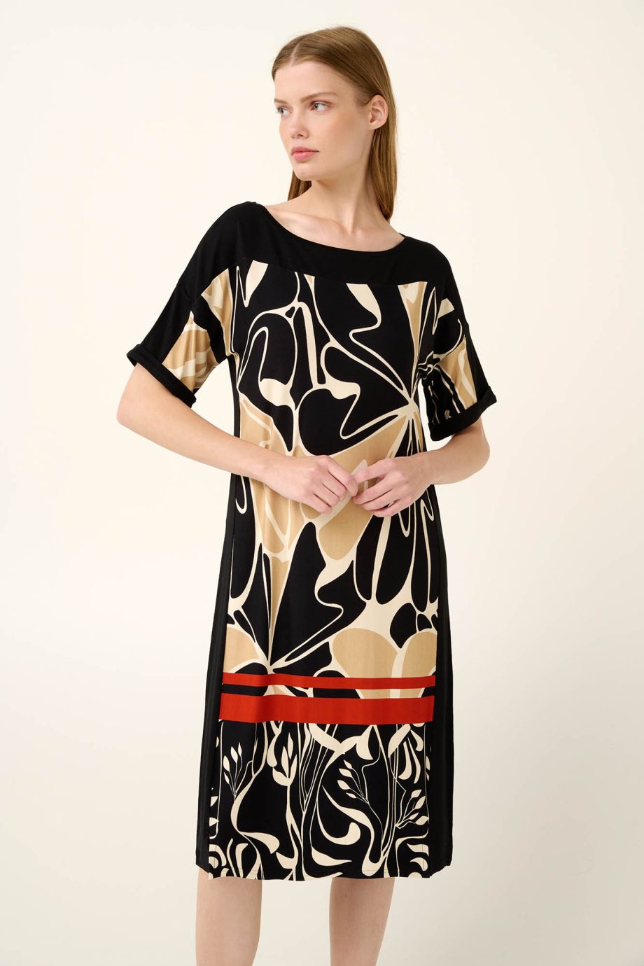 Viscose Summer Dress in Abstract Floral