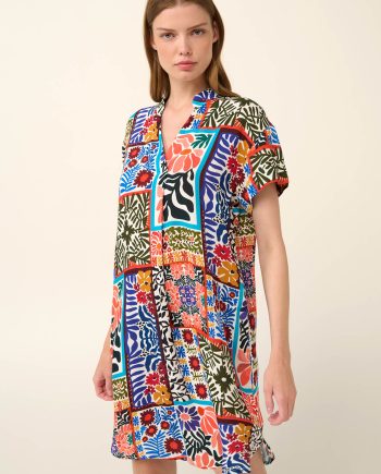 Poplin Summer Dress in Brazilian Tile Mural