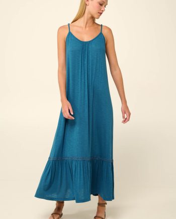 Viscose Textured Plain-Dyed Summer Dress