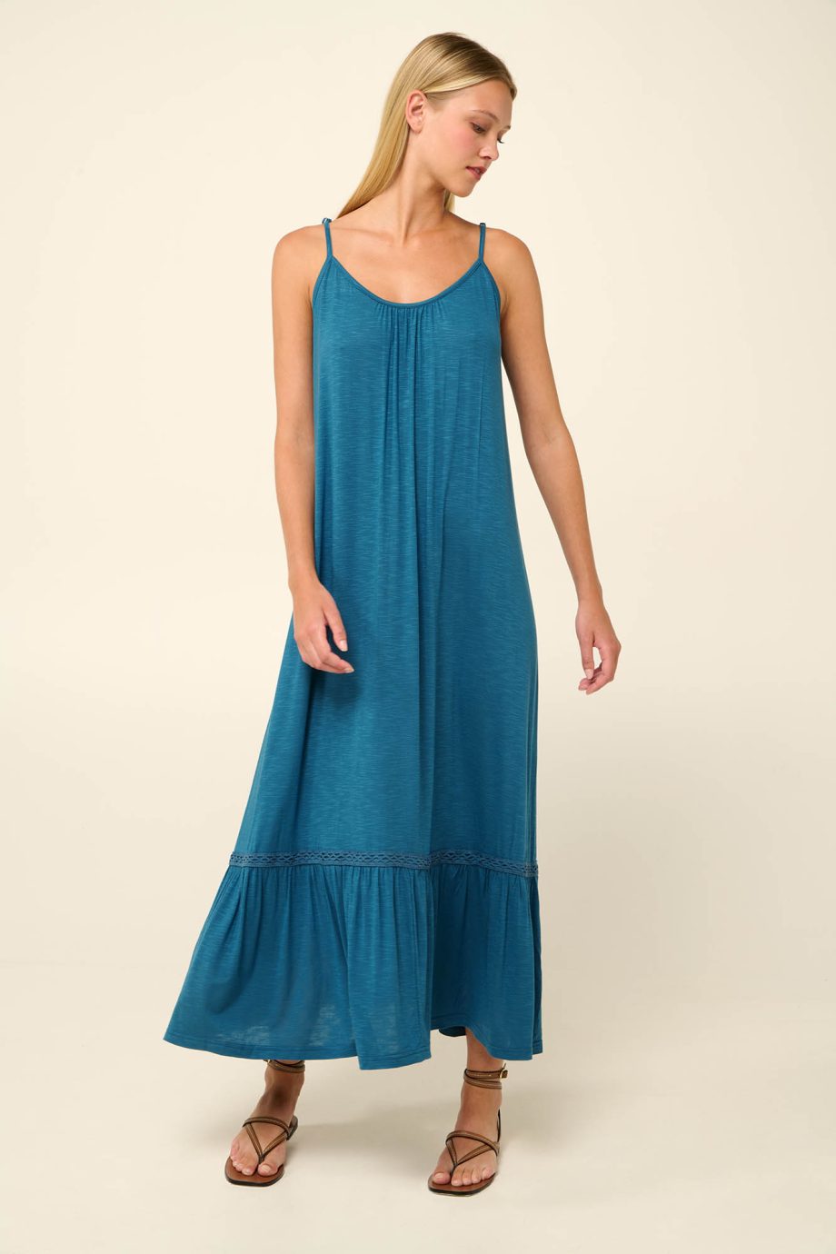 Viscose Textured Plain-Dyed Summer Dress