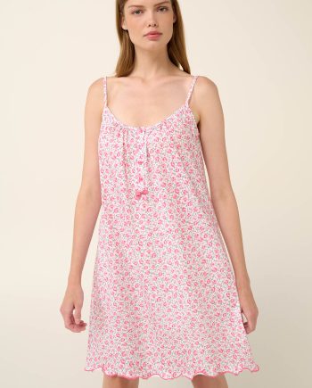 Cotton Summer Nightgown with Straps