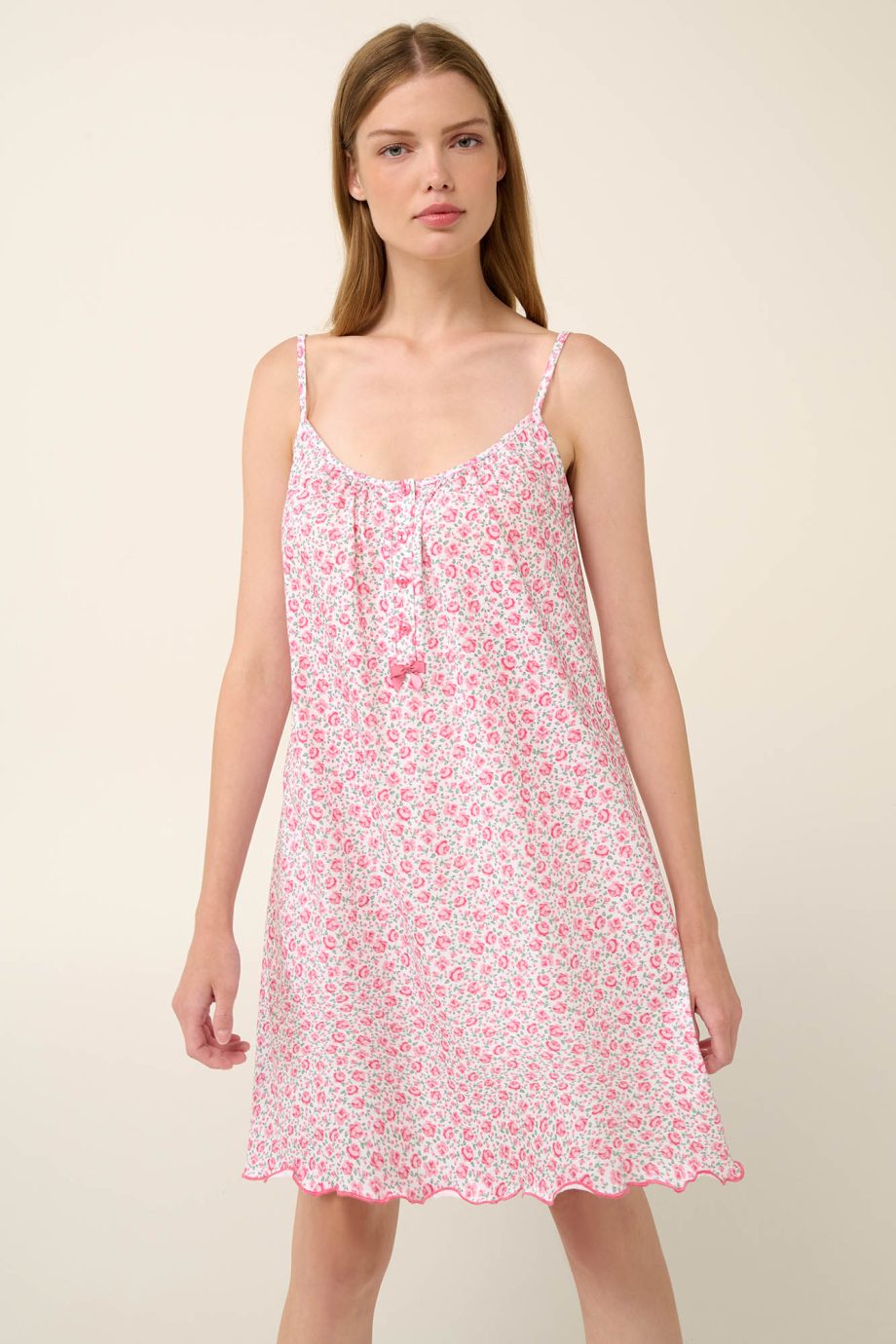 Cotton Summer Nightgown with Straps