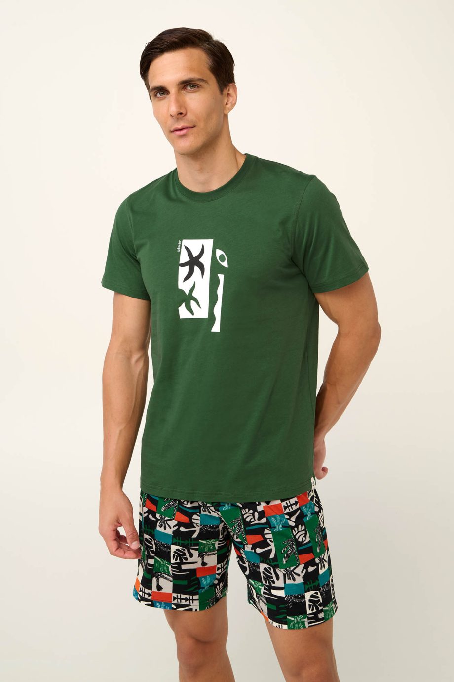 Cotton Men’s Pyjamas with Cave Drawing