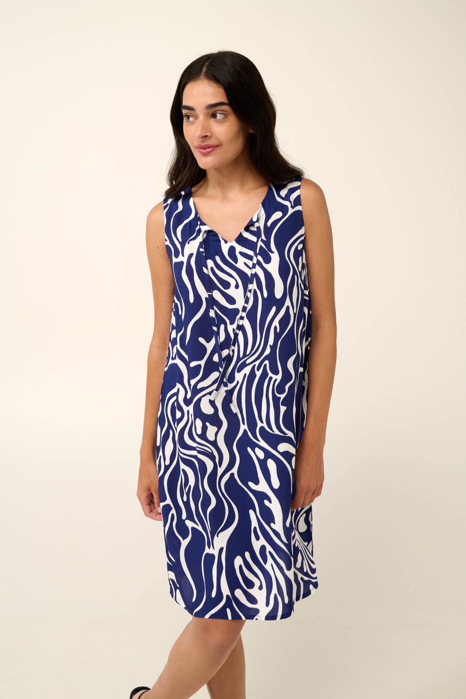 Sleeveless Summer Dress  with V Neckline