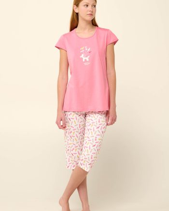 Cotton Women’s Pyjamas with Capri Pants