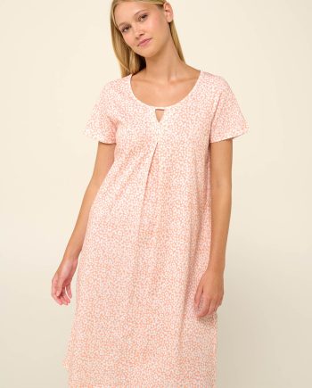 Cotton Summer Nightgown with Pleat