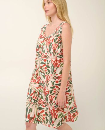 Sleeveless Summer Nightgown with Sicilian Floran Print