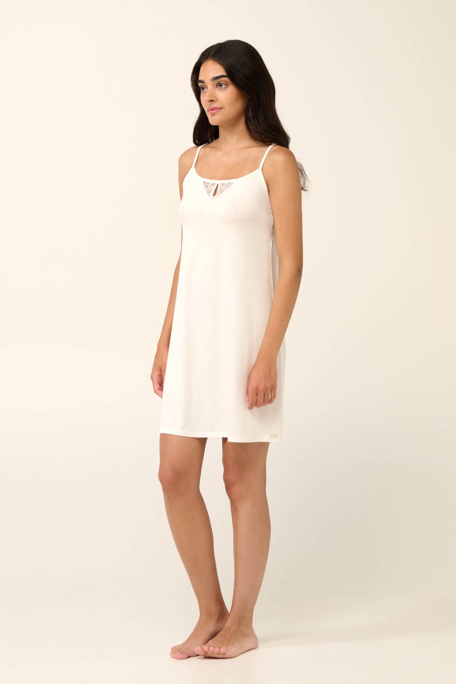 Summer Nightgown with Lace Straps