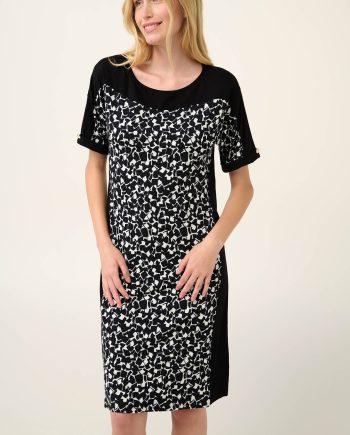 Viscose Summer Dress in Black and White