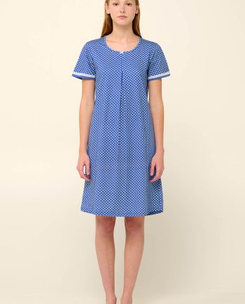 Cotton Summer Nightgown with Pleat