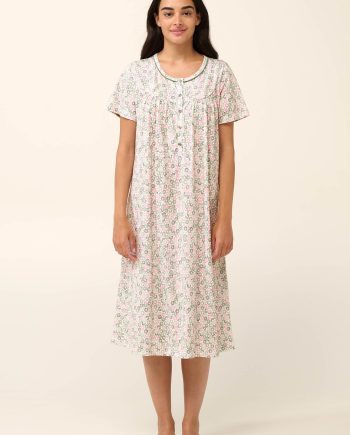 Cotton Nursing and Maternity Nightgown with Ruffles