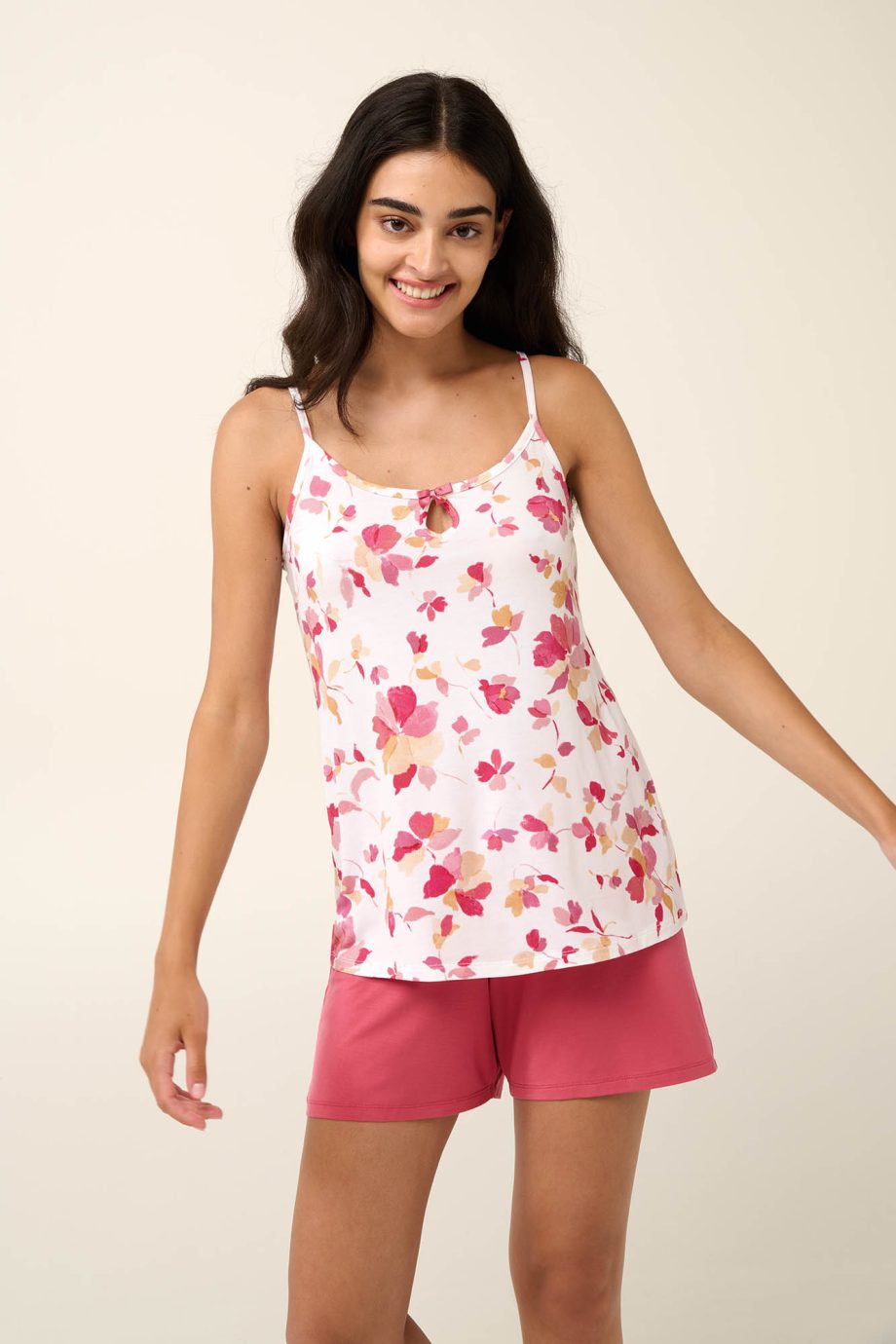 Micromodal Babydoll με Floral Top