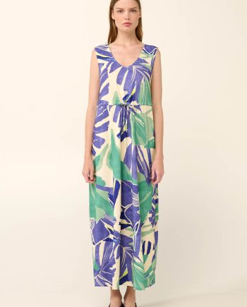 Viscose Maxi Summer Dress in Tropical Floral Print