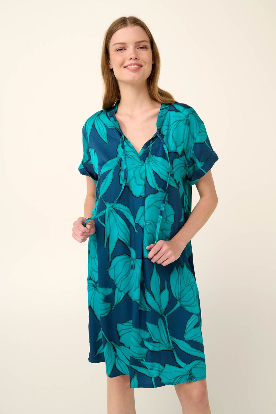 Poplin Summer Dress  with Pleat