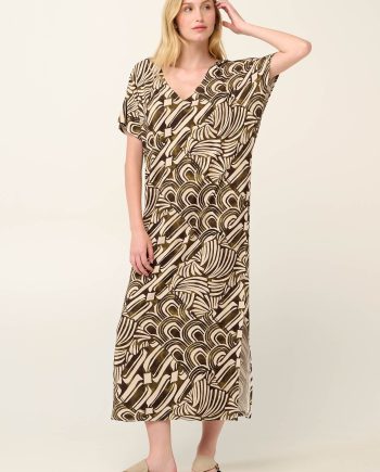 Moroccan Tile Patchwork Viscose Caftan