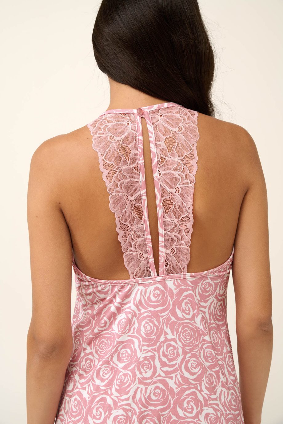 Summer Nightgown with Lace Adorned Back