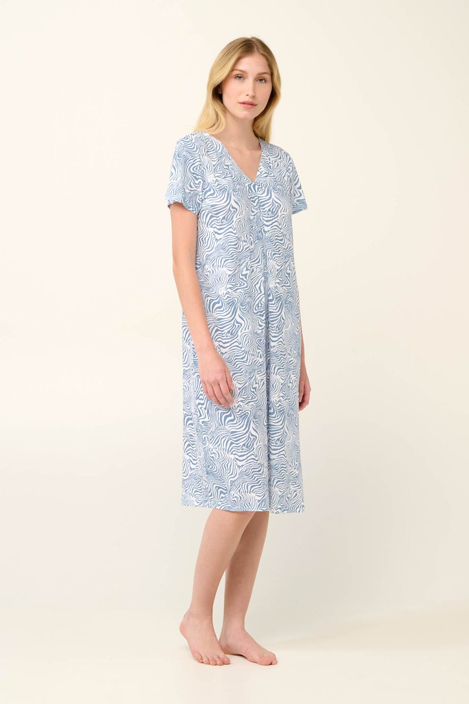 Micromodal Summer Nightgown with Pleat