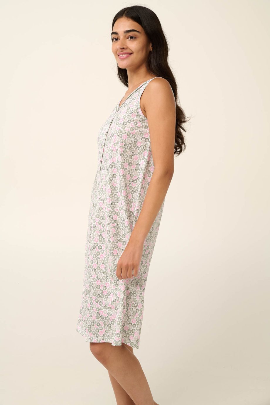 Cotton Nursing and Maternity Nightgown with Pleat