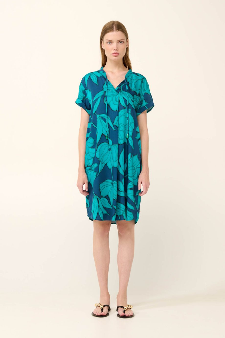 Poplin Summer Dress  with Pleat