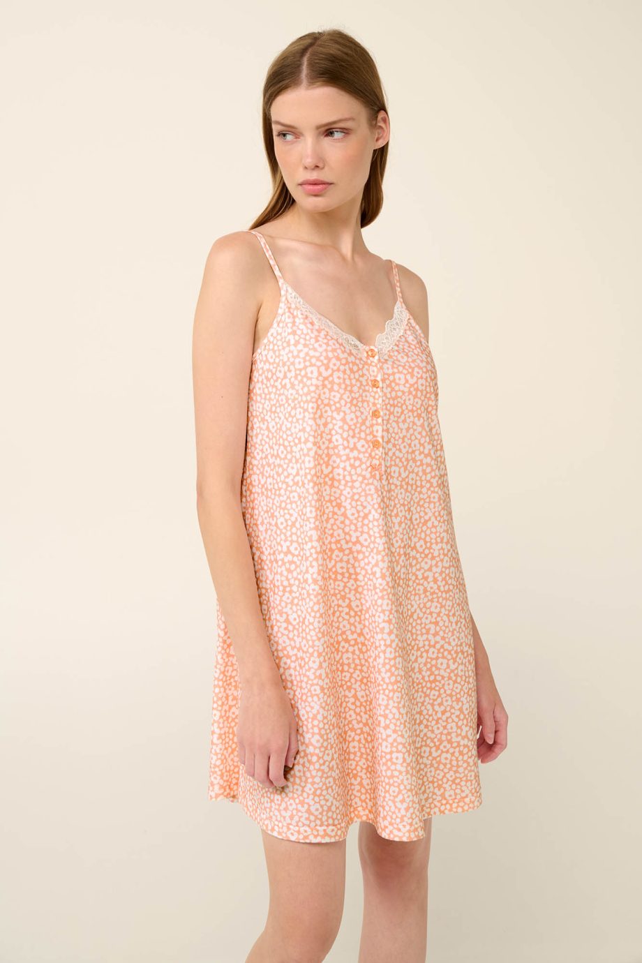 Cotton Summer Nightgown with Straps