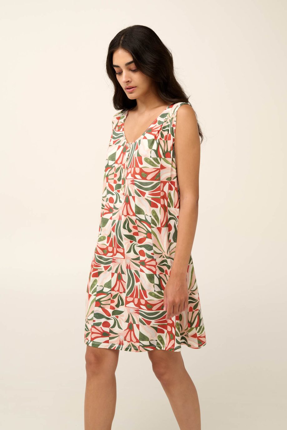 Summer Nightgown with Sicilian Floran Print