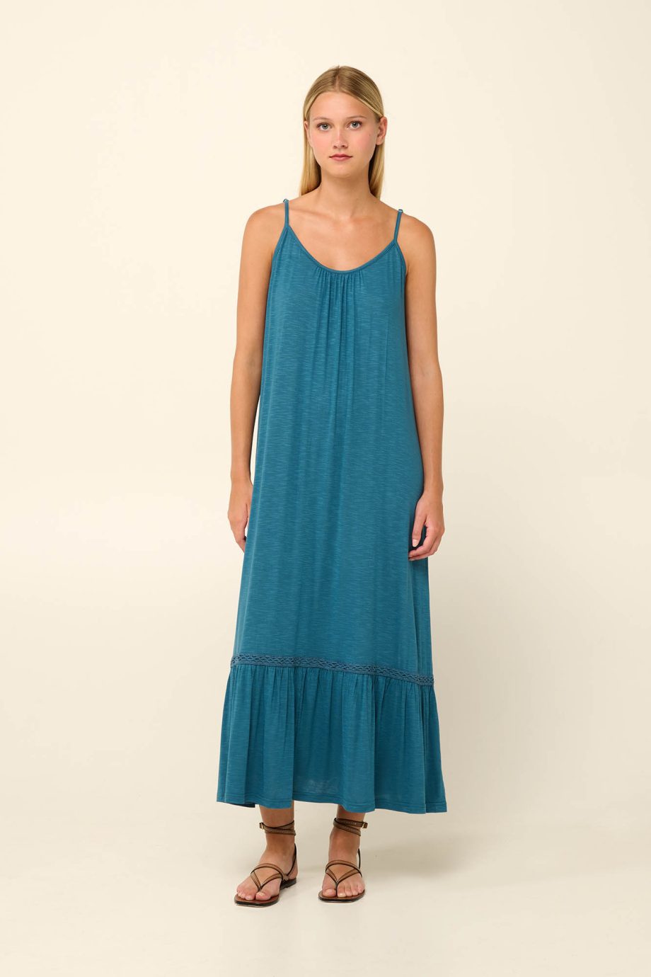 Viscose Textured Plain-Dyed Summer Dress