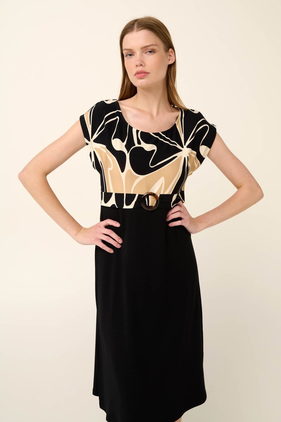 Sleeveless Viscose Summer Dress in Abstract Floral