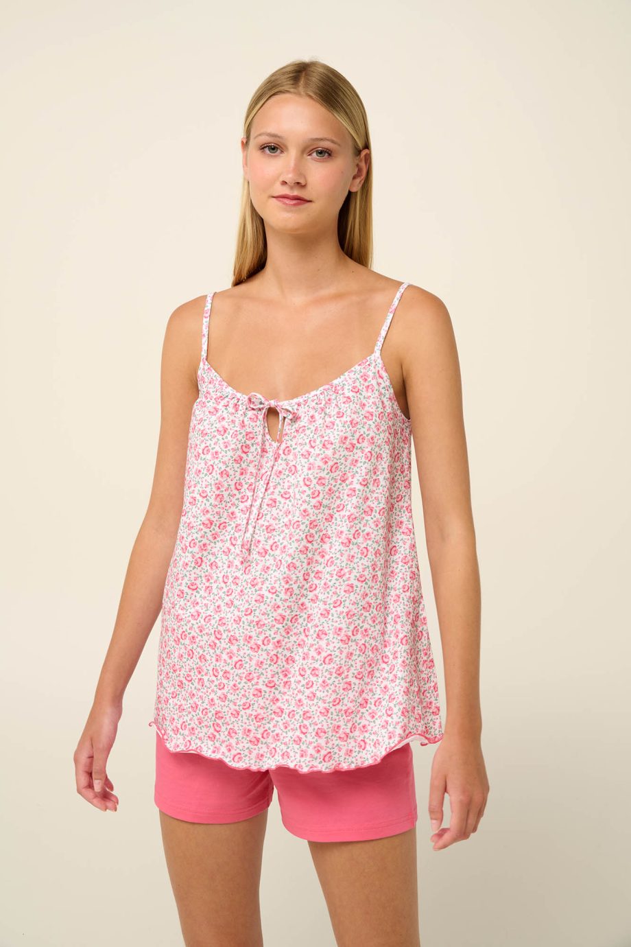 Cotton Babydoll with Cupid Roses Print