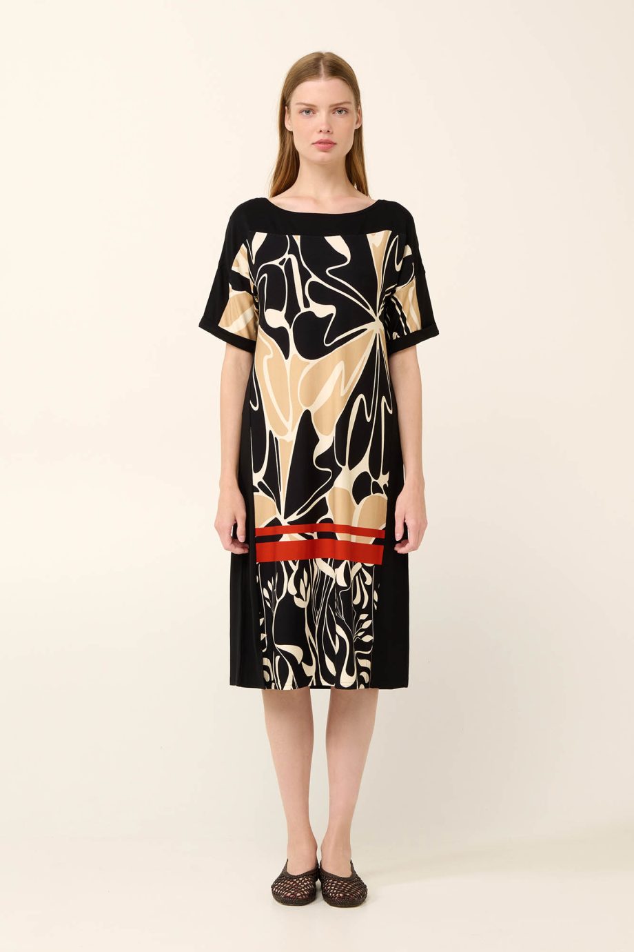 Viscose Summer Dress in Abstract Floral