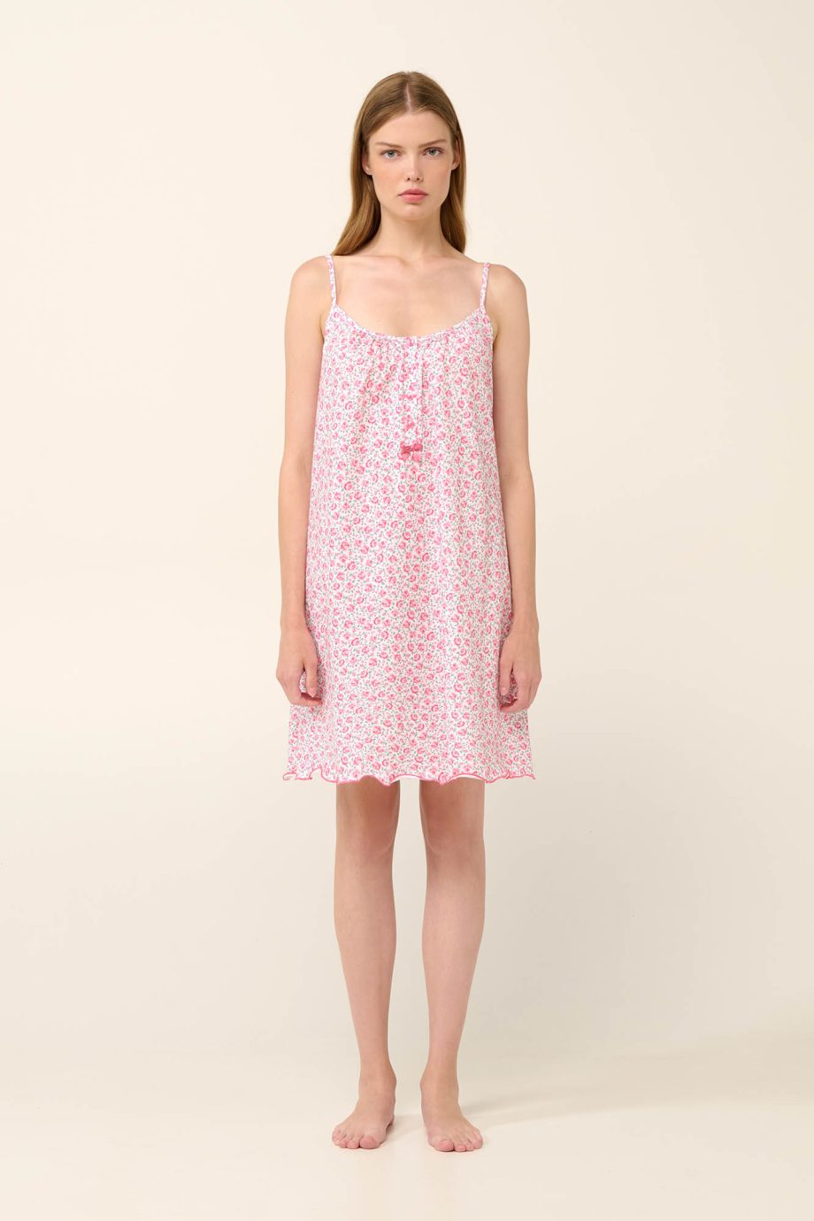 Cotton Summer Nightgown with Straps