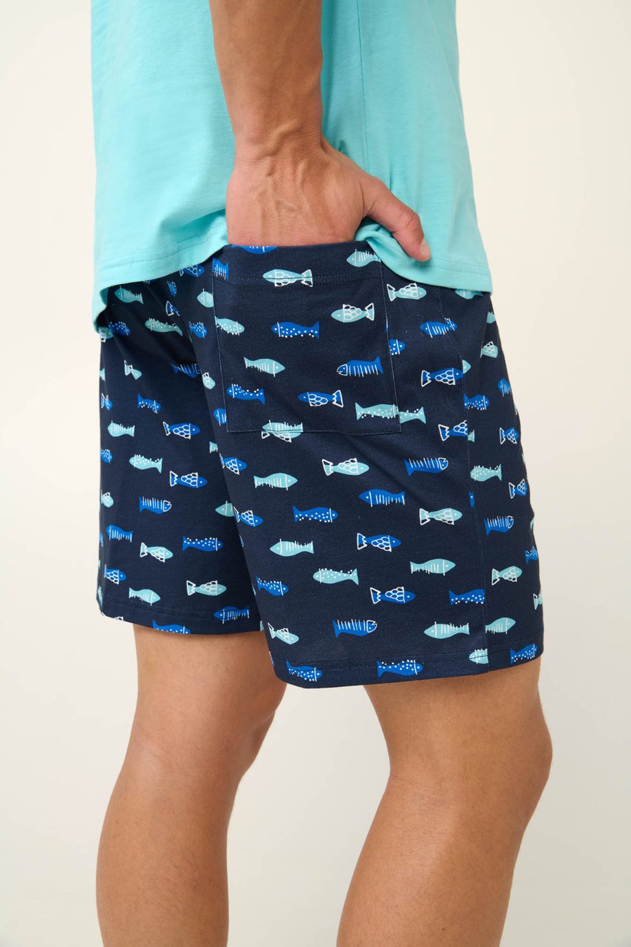 Cotton Men’s Pyjamas with Fish Doodles