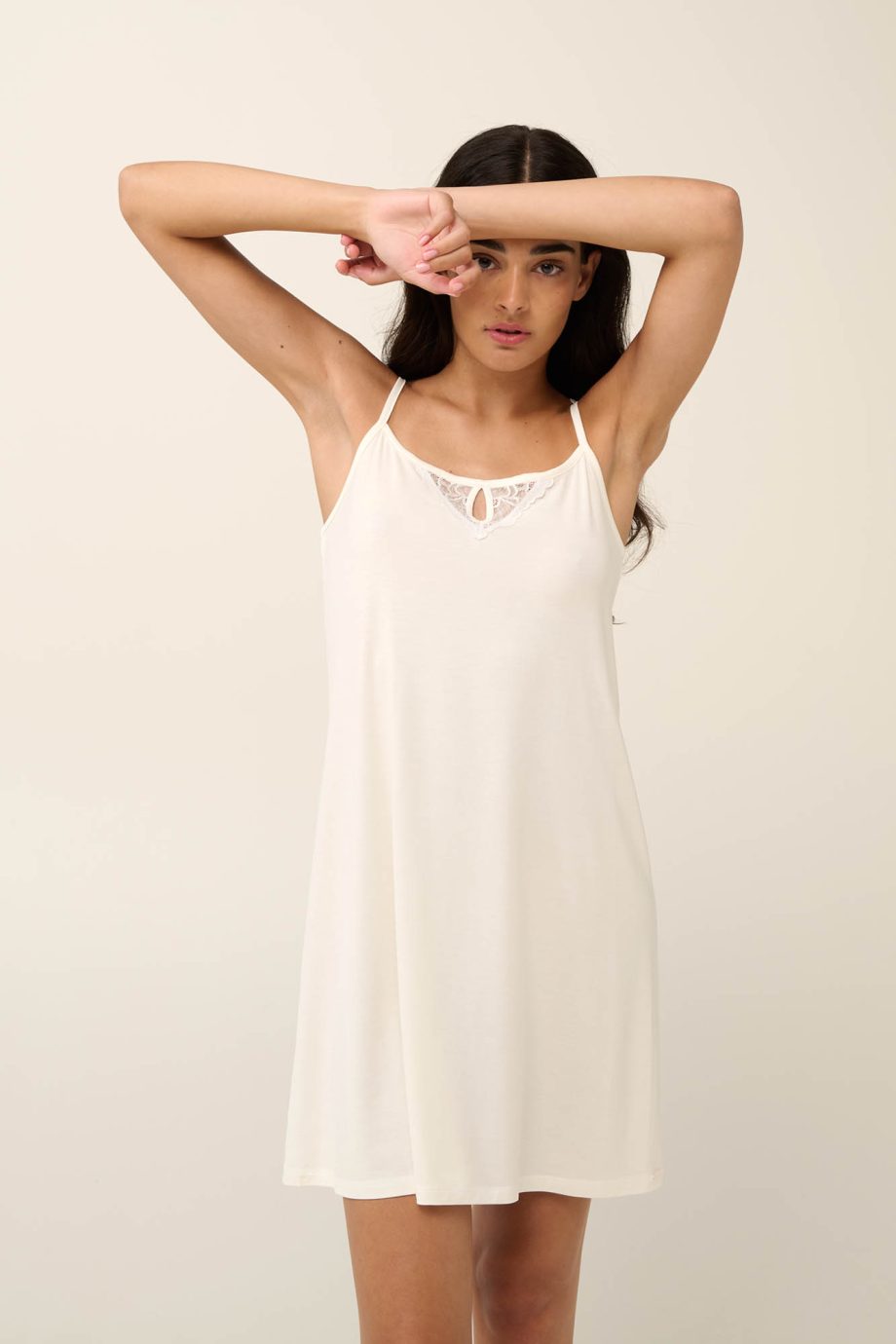 Summer Nightgown with Lace Straps