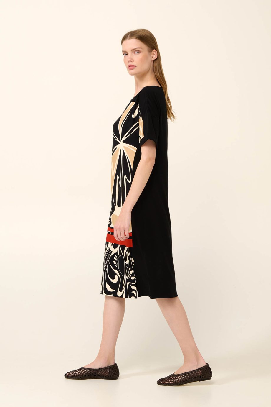 Viscose Summer Dress in Abstract Floral