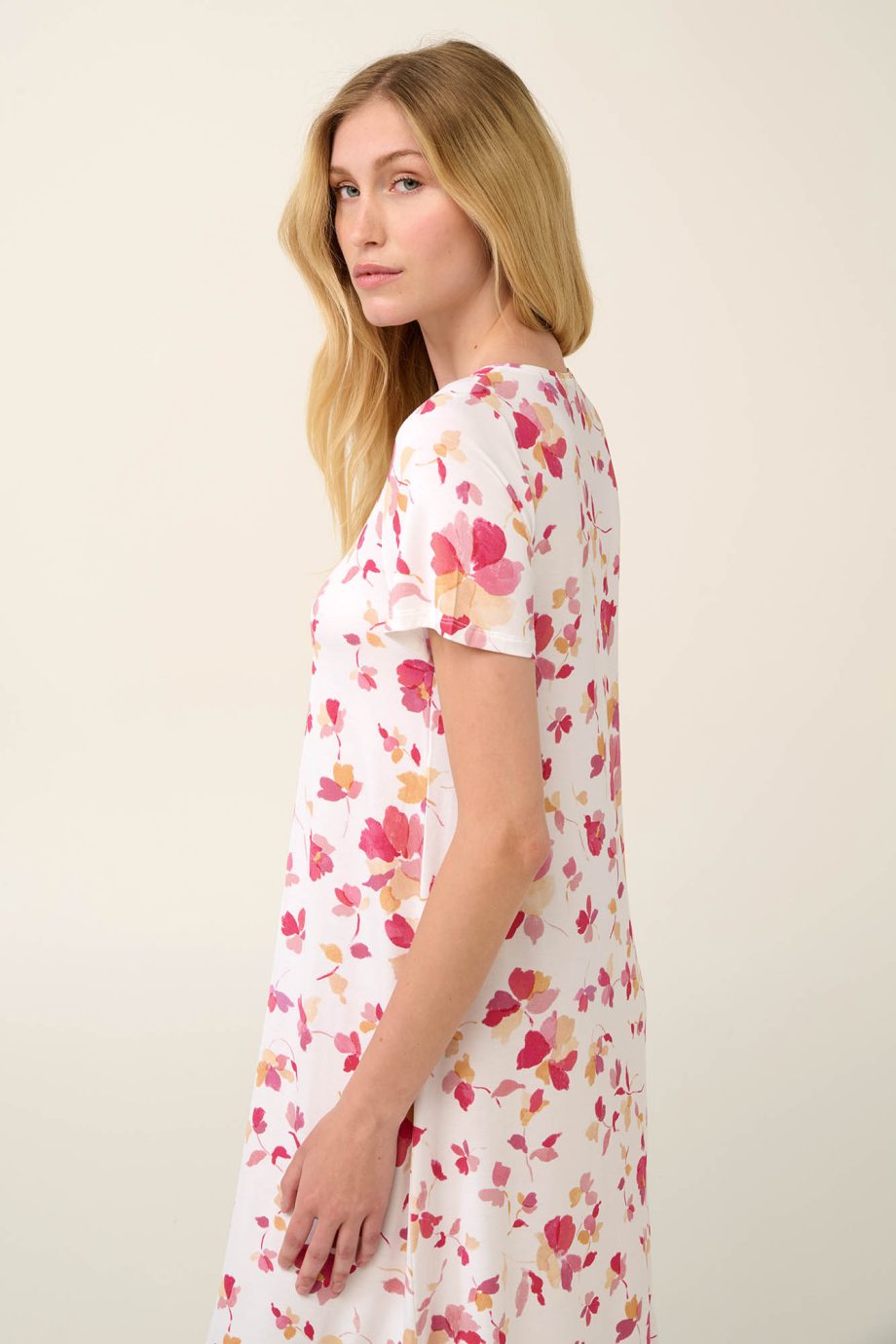 Summer Nightgown in Pastel Floral Print