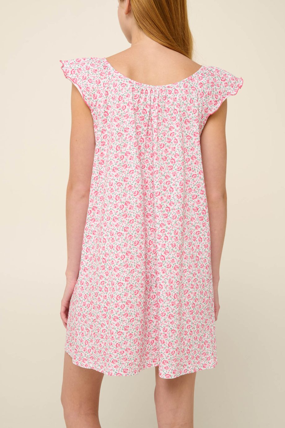 Cotton Summer Nightgown with Pleat