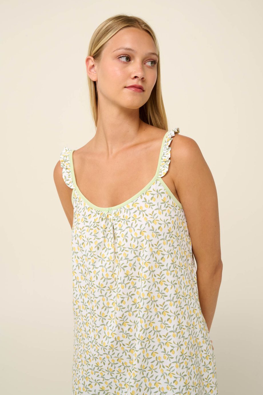 Cotton Summer Nightgown with Ruffles