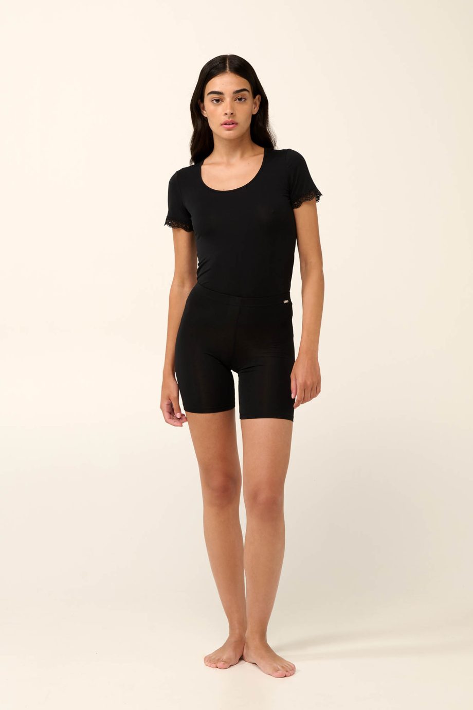 Plain Micromodal T-shirt with Short Sleeves