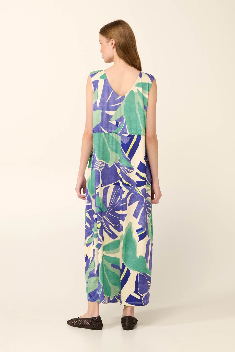 Viscose Maxi Summer Dress in Tropical Floral Print