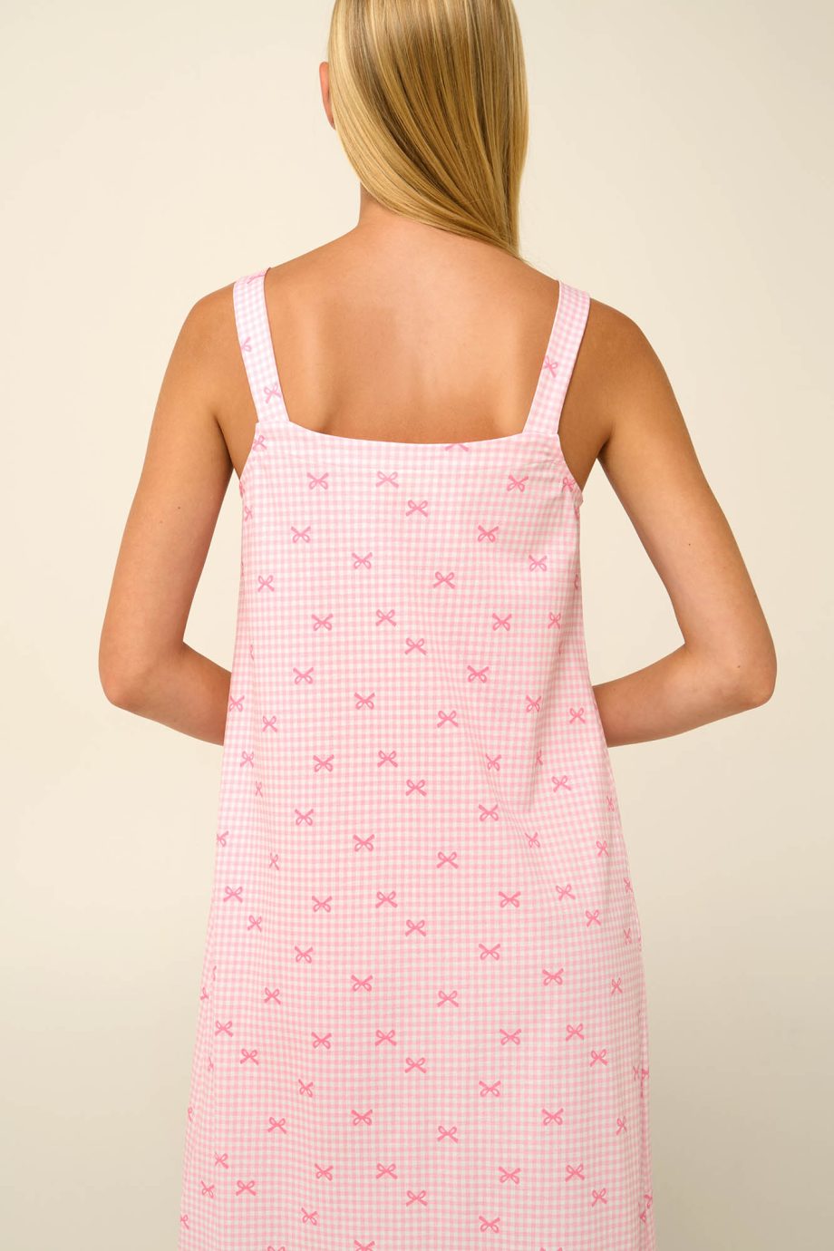 Cotton Sleeveless Summer Nightgown with Button Placket