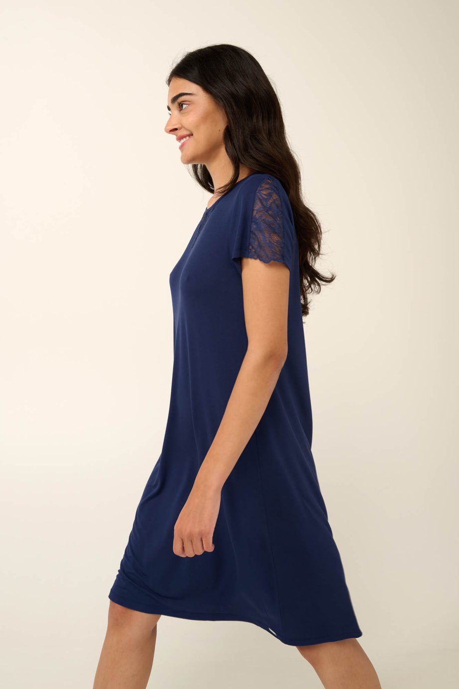 Plain Summer Nightgown with Lace