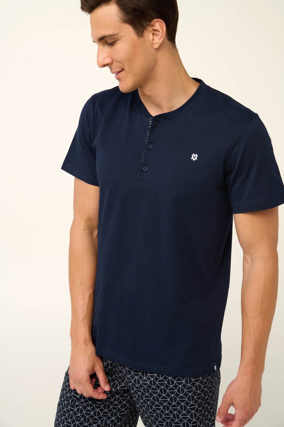 Cotton Men’s Pyjamas with Button Placket