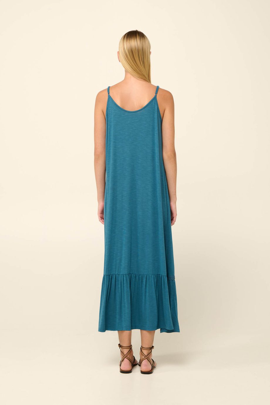 Viscose Textured Plain-Dyed Summer Dress